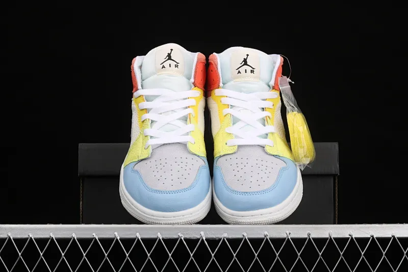 All categories Air Jordan Jordan series basketball shoes Air Jordan 1 Mid Air Jordan 1 Mid AJ1 Joe 1 color stitching mid-top basketball shoes DJ6908-100